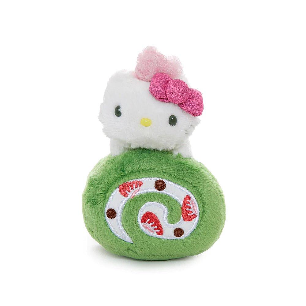 Sanrio Hello Kitty Matcha Swiss Roll cake Mascot Clip-On Plush