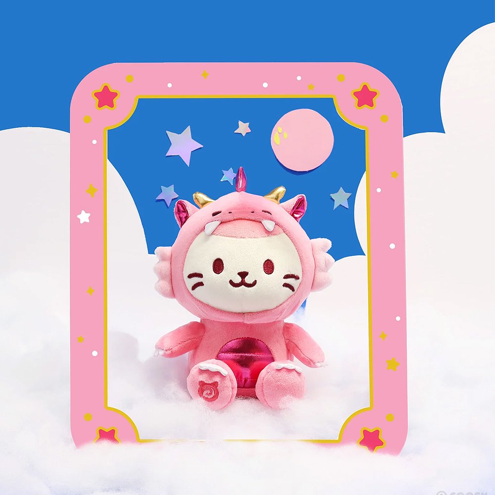 Anirollz Pink Dragon Kittiroll 8" Medium Sitting Plush