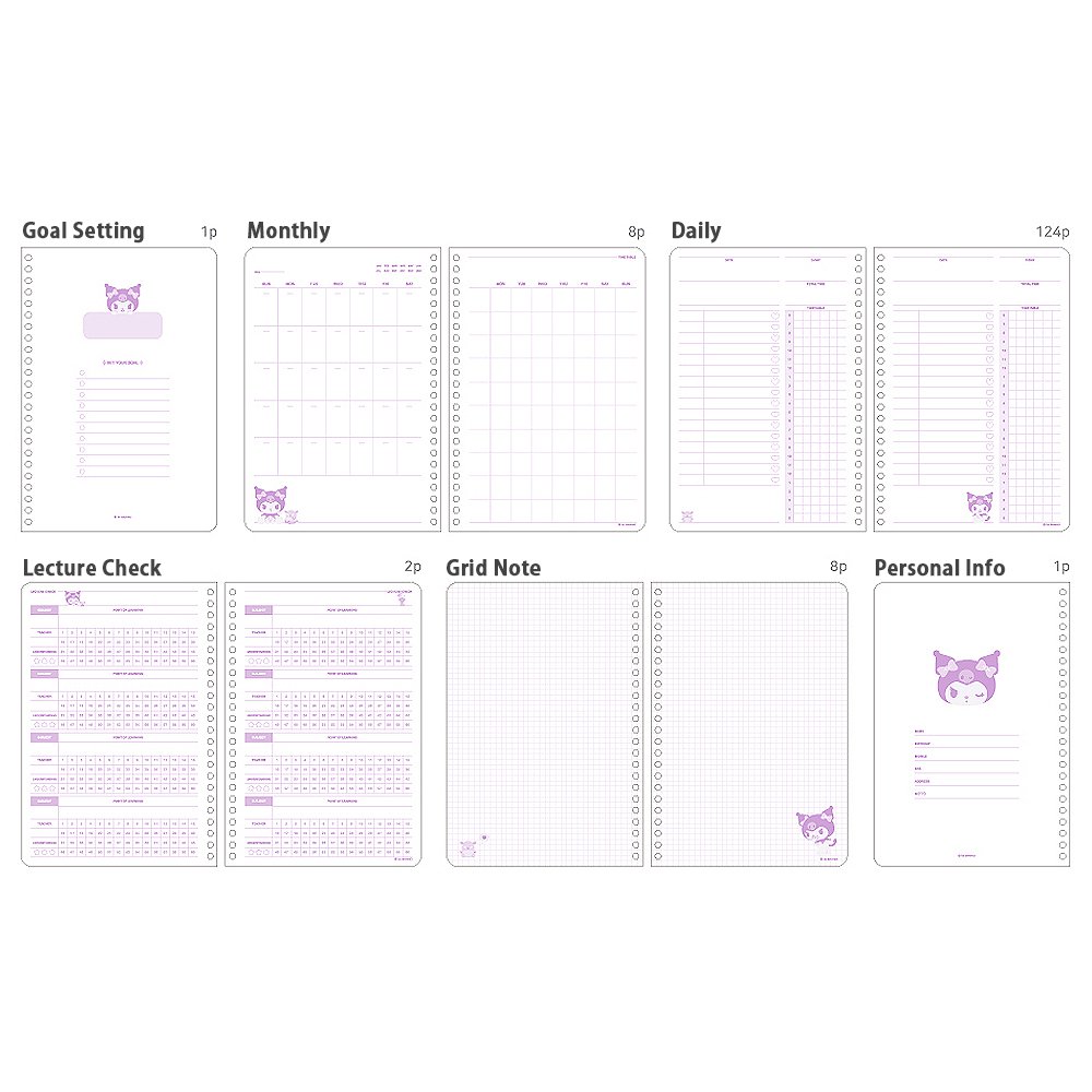 Sanrio Characters 4-Months Study Planner Set : Cutie