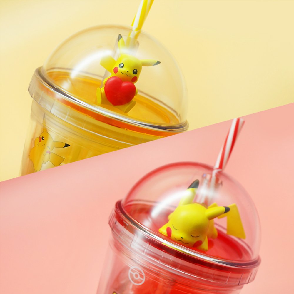 Pokemon Pikachu Figure Ice Tumbler W/ Straw 450ml (16oz)