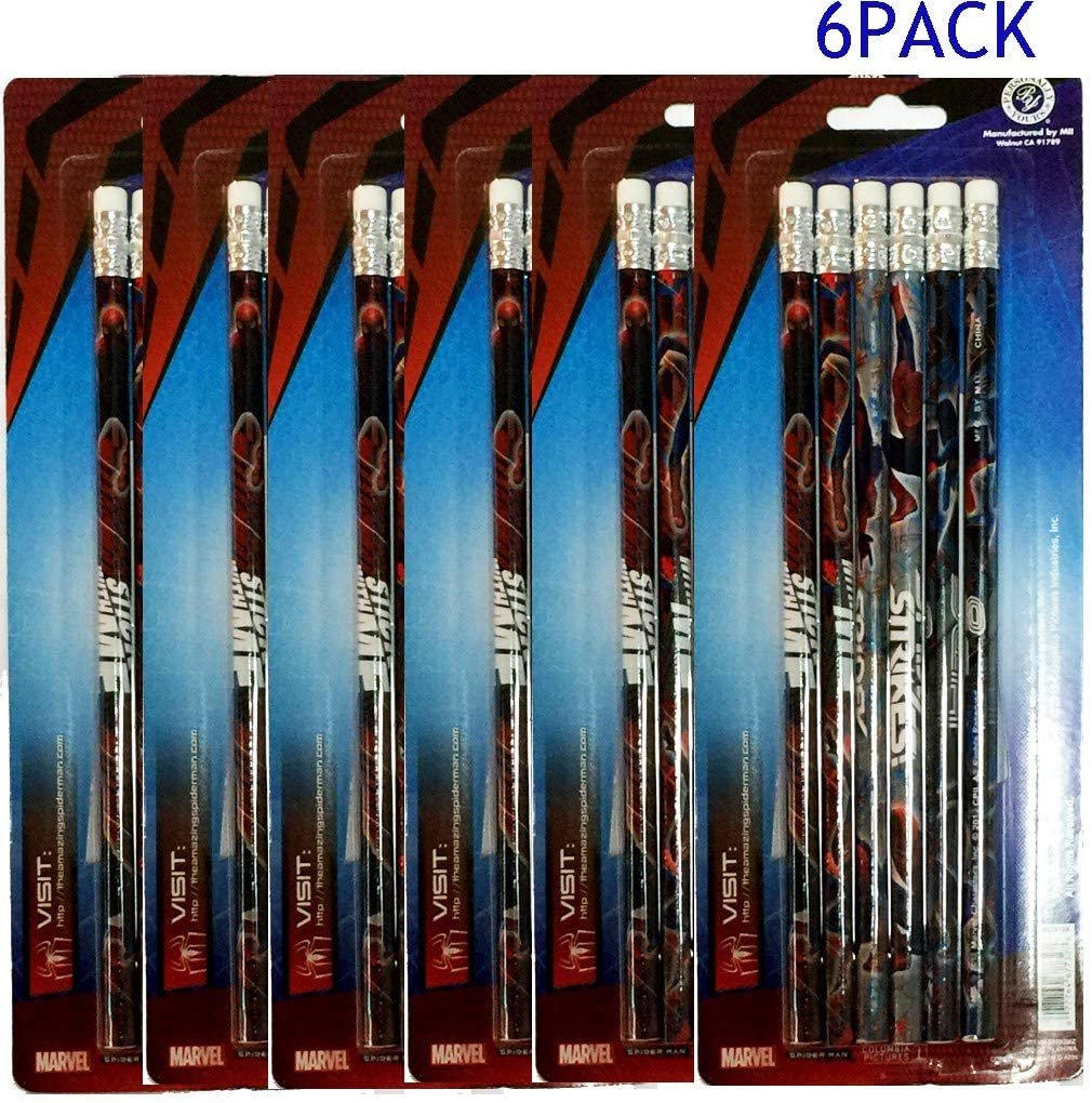 Spiderman 6pcs Pack Wooden Pencils Set