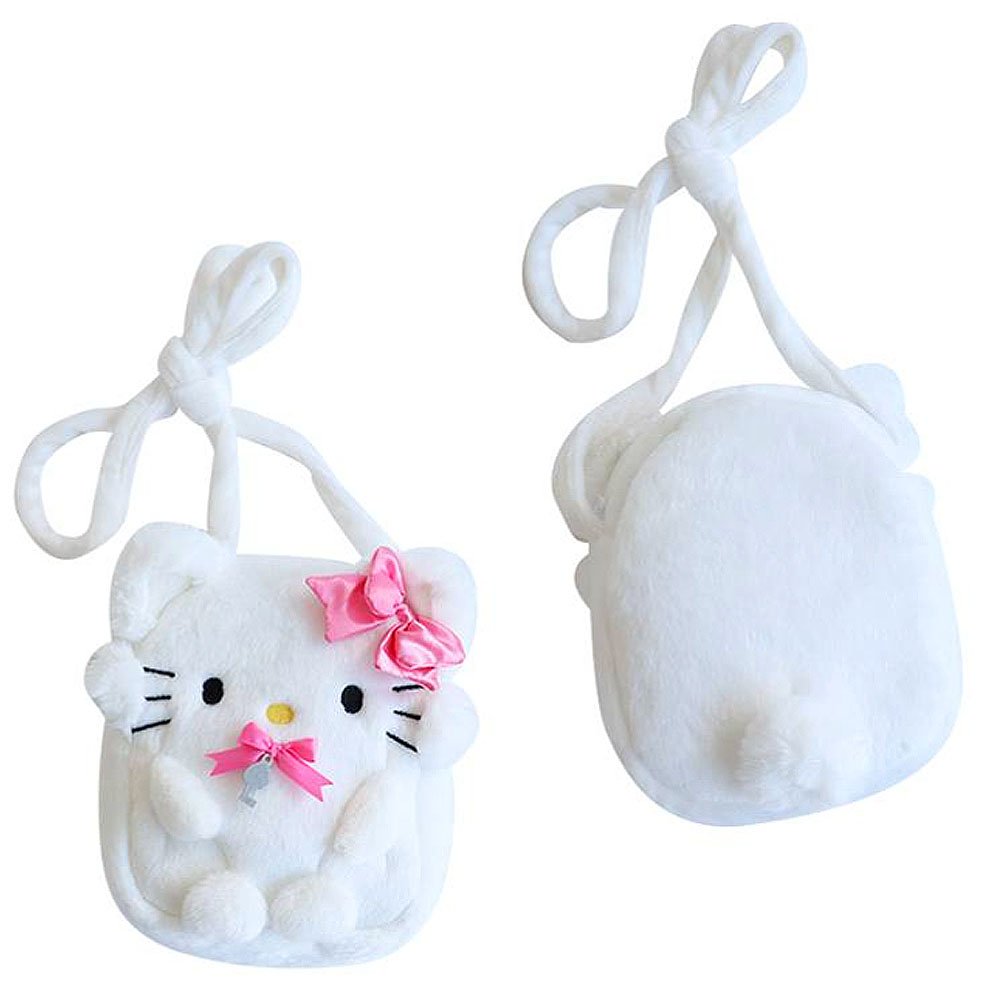 Sanrio plush pouch crossbody bag, Sanrio plush pouch shoulder bag, Sanrio stuffed animal pouch bag, Sanrio My Sweet Piano plush pouch, Sanrio Charmmy Kitty plush pouch, Sanrio Cogimyun plush pouch, Sanrio Usahana plush pouch, Sanrio Corocorokuririn plush pouch,