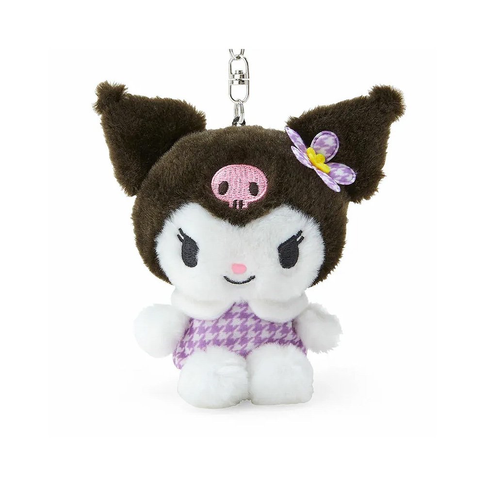 Sanrio Kuromi Plush Mascot Keychain :Flower