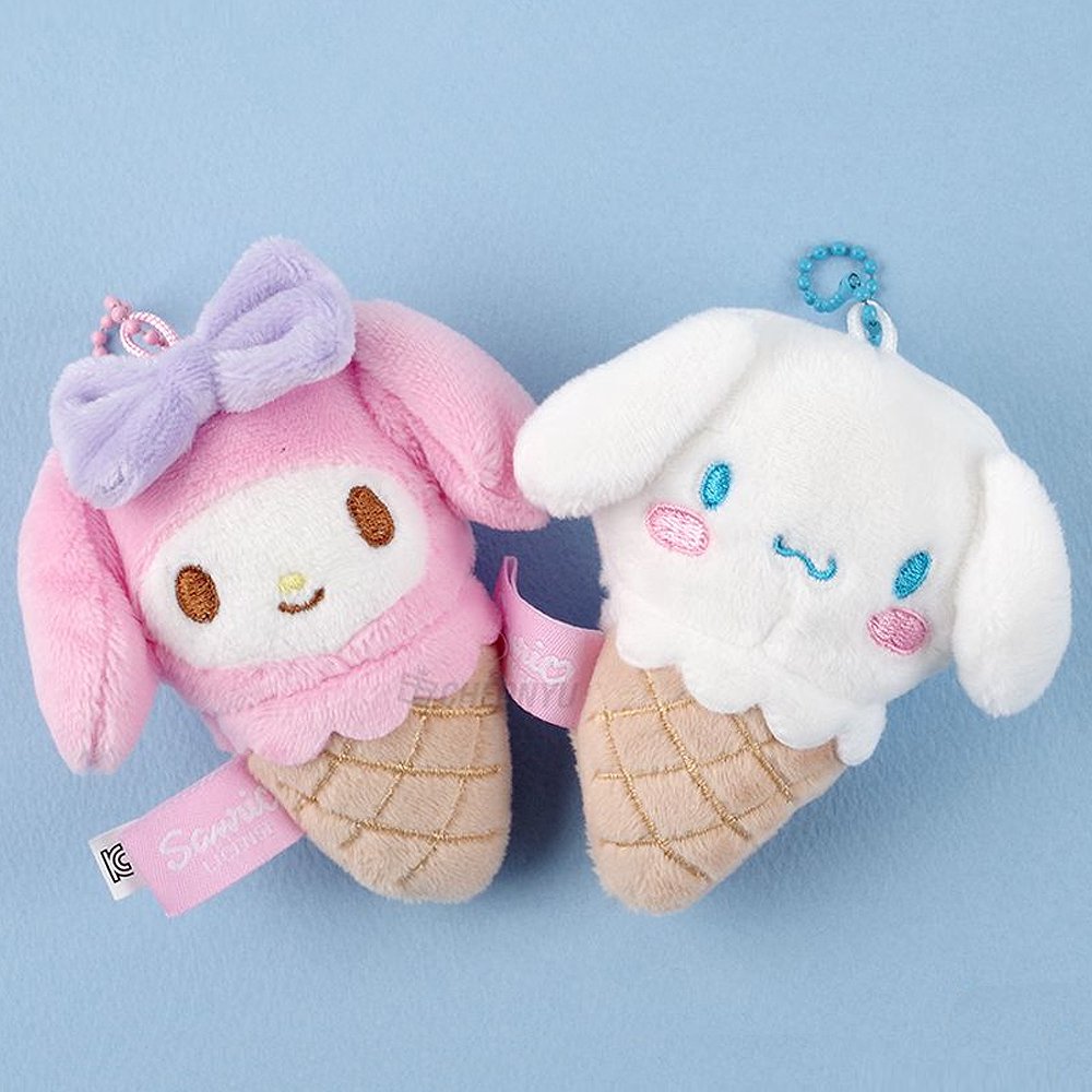 Sarino Characters Ice Cream Cone Plush Keychain