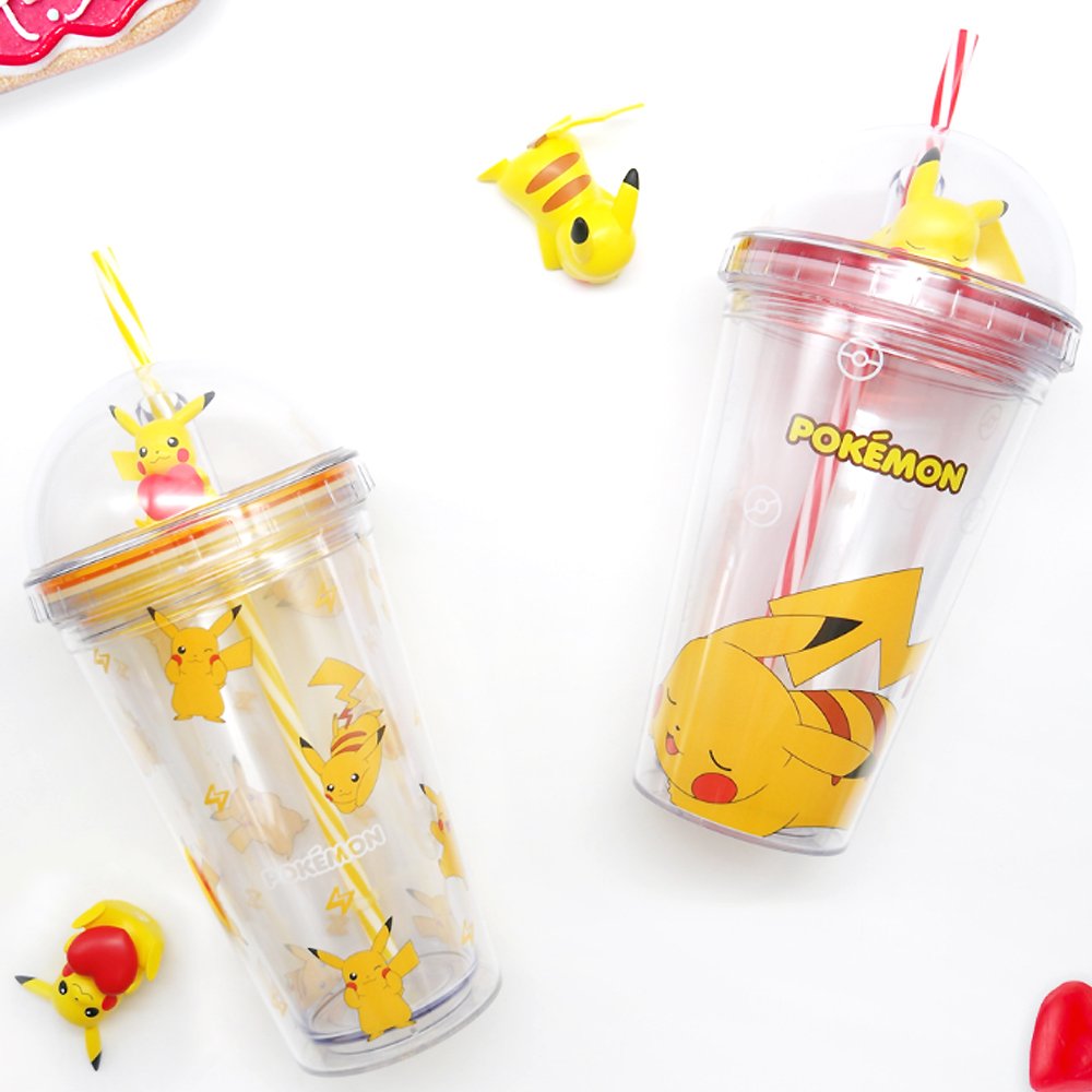 Pokemon Pikachu Figure Ice Tumbler W/ Straw 450ml (16oz)