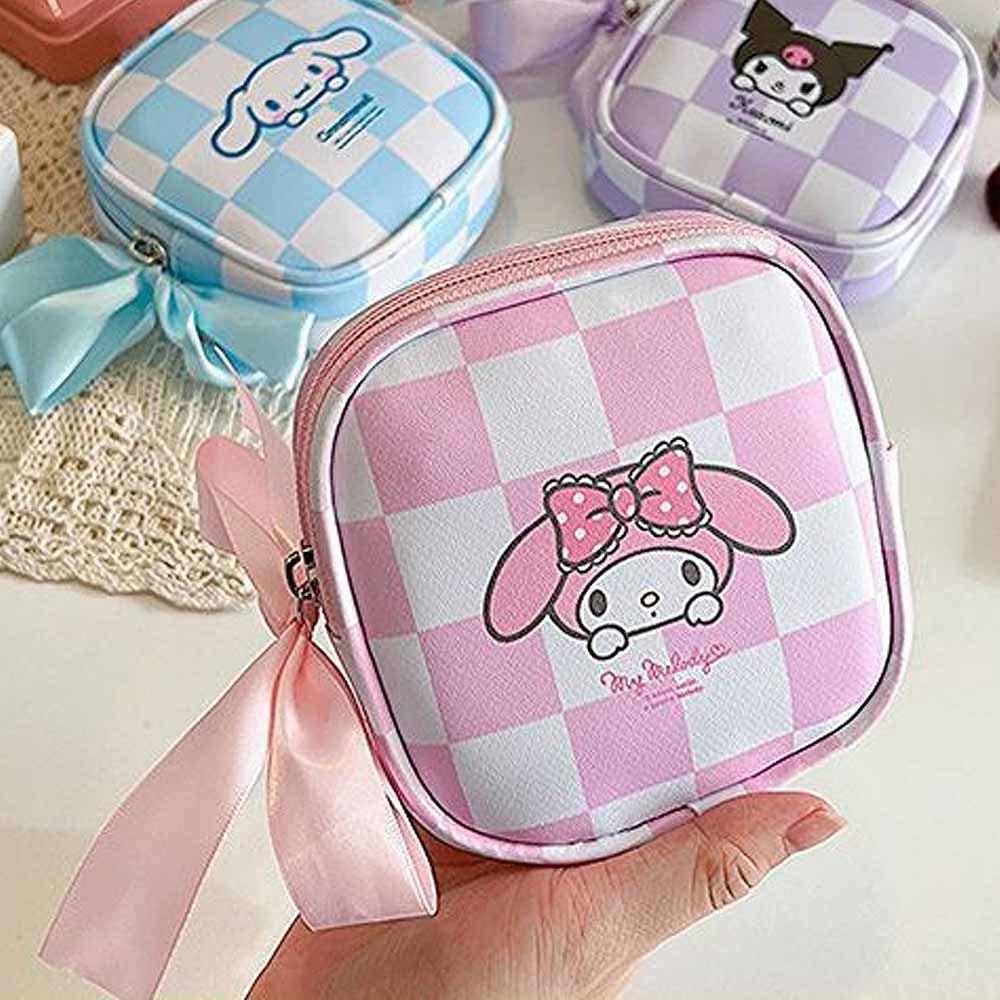 My Melody Check Square Pouch