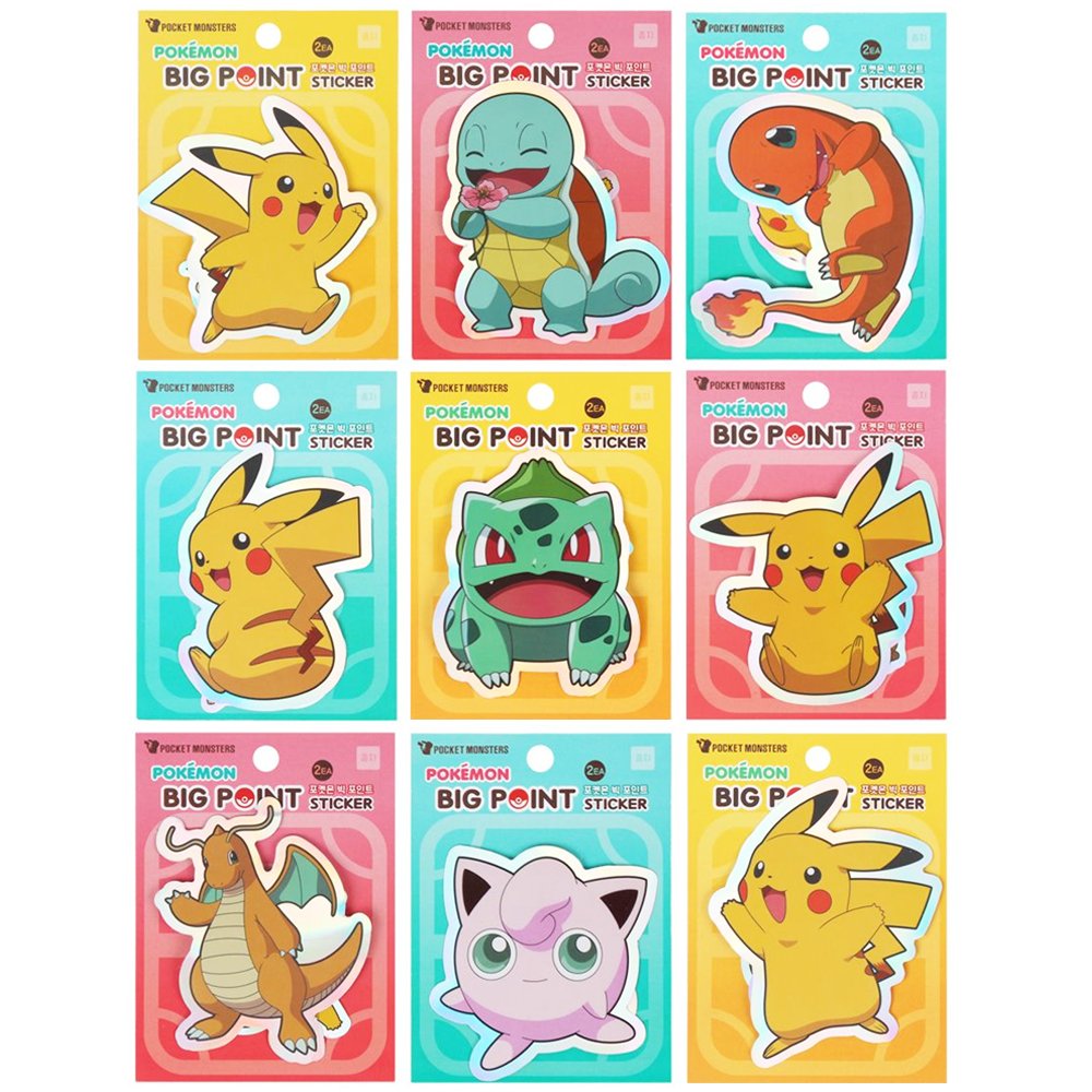 Pokemon Big Point Holographic Deco Sticker Set
