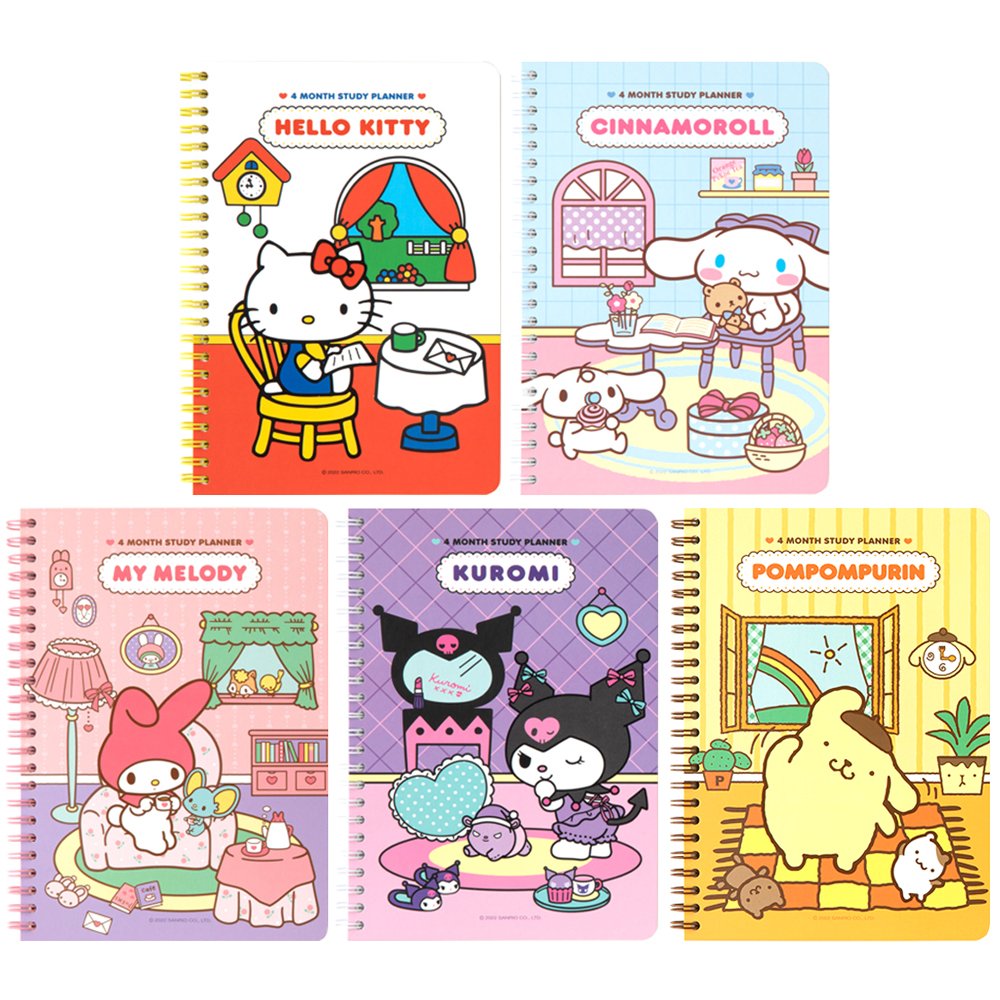 Sanrio Characters 4-Month Study Planner Set