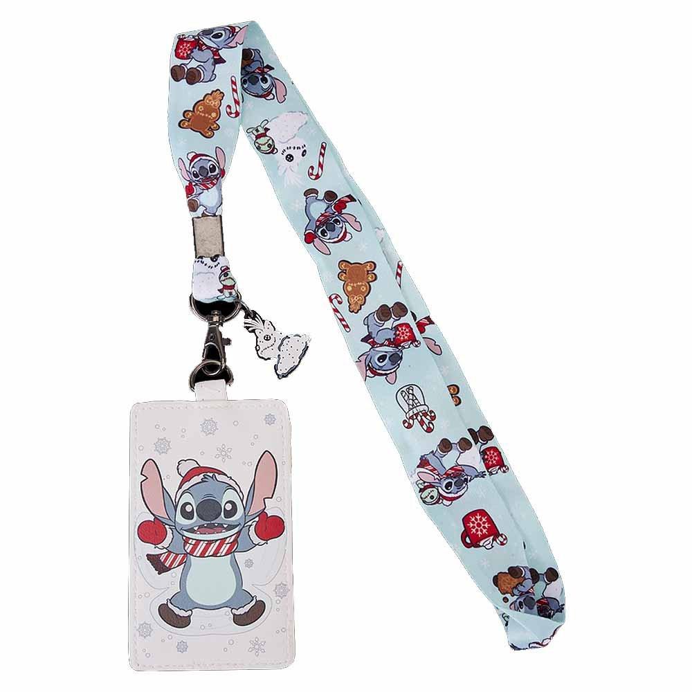 Loungefly x Stitch Holiday Snow Angel Lanyard With Card Holder