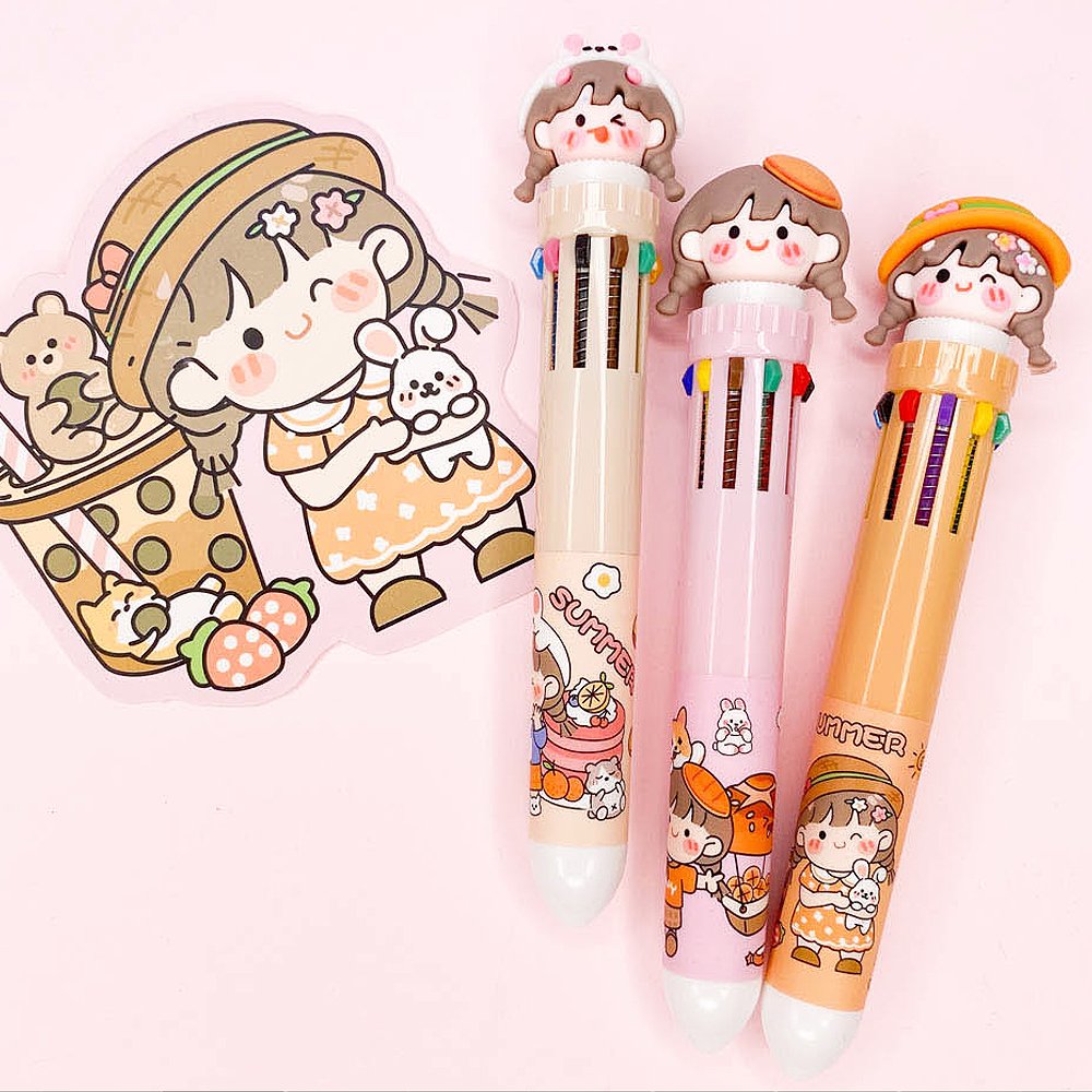 Girl Friends 10-Color 0.5mm Ballpoint Pen