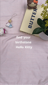 Sanrio Hello Kitty Birthstone July Plush Mascot Clip-on Keychain