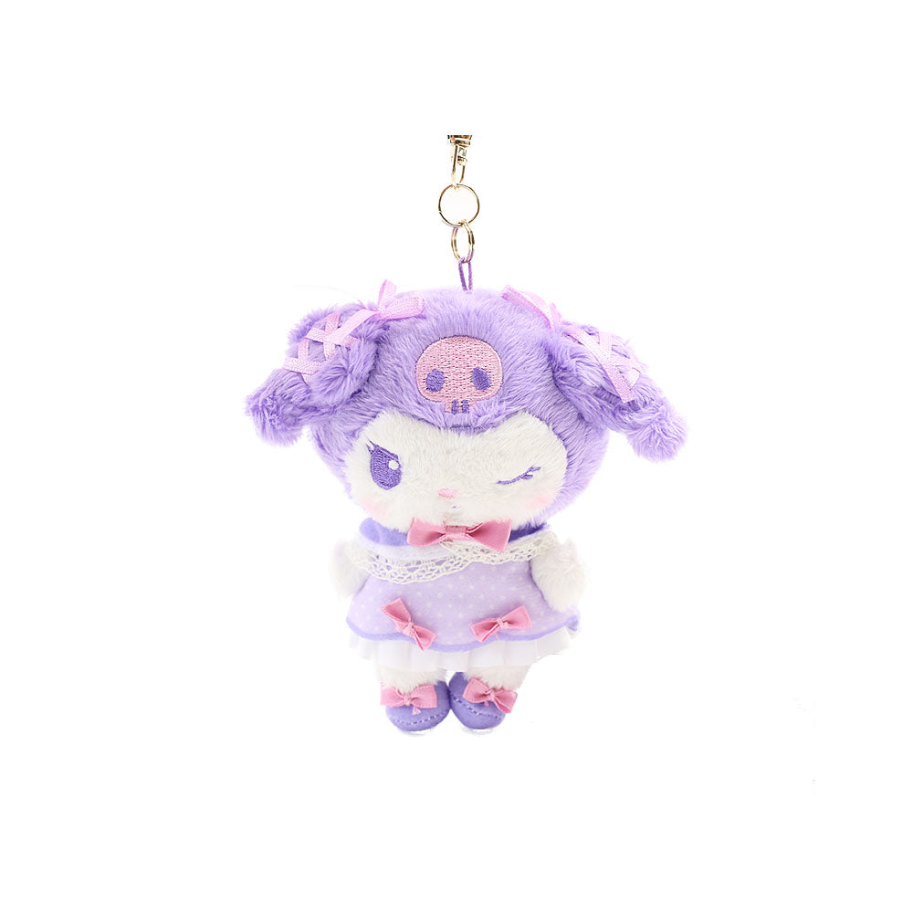 Sanrio Kuromi Winking Plush Mascot Keychain :Purple – Hello