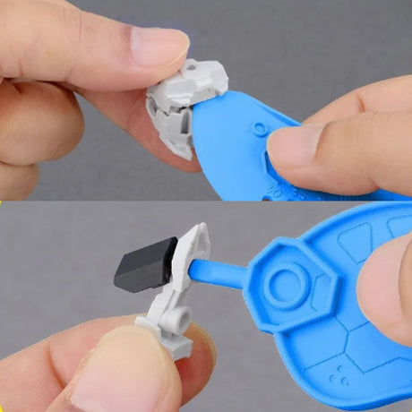 Bandai Spirits Official Parts Separator tool in bright blue plastic resin, this tool allows you to pry apart joined pieces with precision, ensuring your build remains pristine even when you need to make a correction.