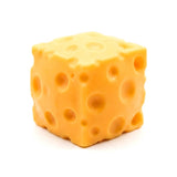 Cheese Squishy Toy retail display box filled with individually wrapped orange yellow cheese blocks