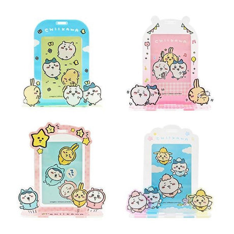 Officially licensed Chiikawa acrylic photocard holder stand featuring multiple acrylic layers, creating a sense of depth that brings Chiikawa character to life around your photo. Characters include Chiikawa, Usagi, and Hachiware.