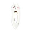 White teardrop-shaped Chiikawa character hair clip featuring a minimalist blushing face and a sturdy metal spring-loaded mechanism.