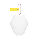White Chiikawa plush keychain with a yellow tag on a white background