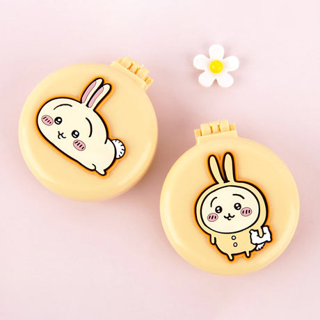 An officially licensed collection of colorful Usagi 2-in-1 character mirror & hair brush set in yellow