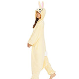 Officially licensed by Chiikawa friend Usagi Kigurumi Onesie Costume, inspired by the adorable characters Usagi ! Made from high-quality, ultra-soft fleece, this cozy, comfort and cuteness onesie is perfect for lounging at home, conventions, or as a standout costume for any event. With its oversized fit, easy button-up design, and detailed character hood, you’ll feel like you’ve stepped straight into the Usagi world!