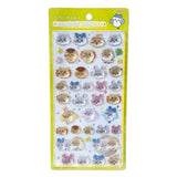 Four colorful officially licensed Chiikawa and Friends Bonbon Drop 3D resin sticker sheets, featuring Chiikawa, Hachiware, Usagi, and other fan-favorite friends in cute poses
