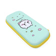 A set of three officially licensed Chiikawa hard-shell pencil cases in mint green, blue gingham, and lime green featuring the characters Chiikawa, Hachiware, and Usagi. Each case displays a high-quality character illustration with a sturdy zip-around closure.