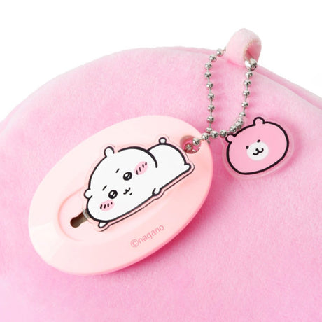 Three officially licensed Chiikawa mini retractable utility knives in yellow, light blue, and pink. Each oval-shaped cutter features a 3D-style character (Usagi, Hachiware, or Chiikawa) in a laying down pose.