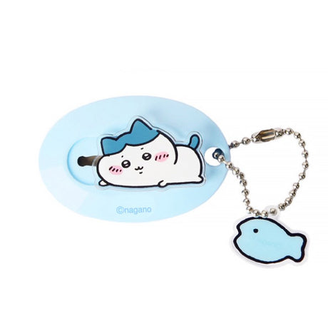 Three officially licensed Chiikawa mini retractable utility knives in yellow, light blue, and pink. Each oval-shaped cutter features a 3D-style character (Usagi, Hachiware, or Chiikawa) in a laying down pose.