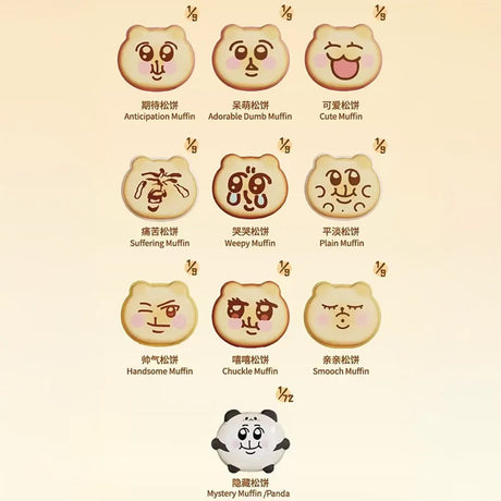 Chimitan Macaron Blind Box Squishy Toys featuring cute bear-shaped macaron squishy toys with funny anime facial expressions, featuring brown buns with colorful filling