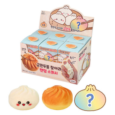Find the Fried Dumpling Squishy Toy Blind Box featuring cute kawaii dumpling-shaped squishy stress toys