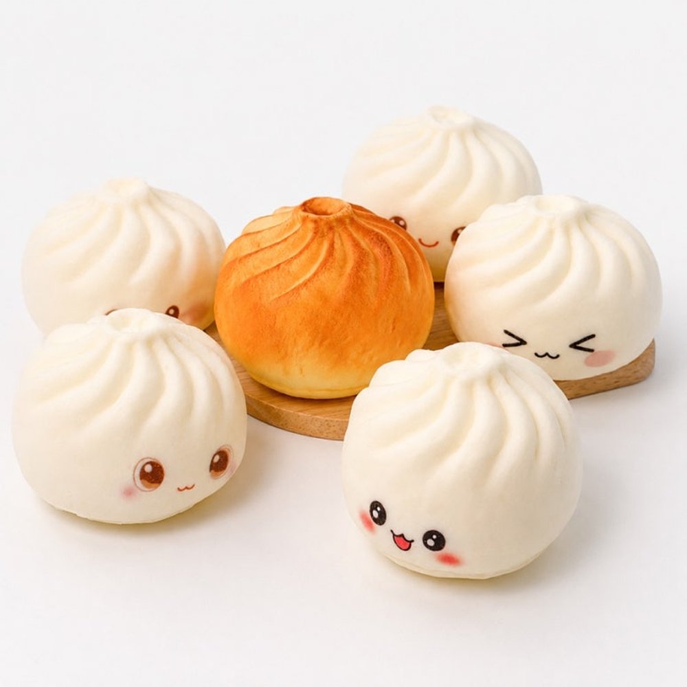 Find the Fried Dumpling Squishy Toy Blind Box featuring cute kawaii dumpling-shaped squishy stress toys

