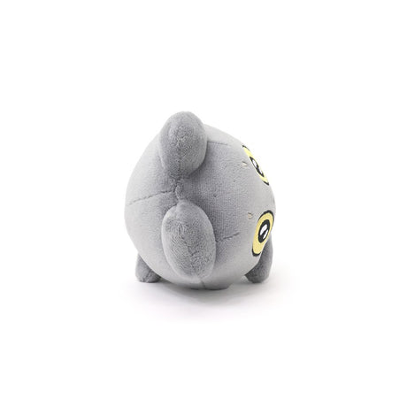 A 6-inch Hakongee grey cat plush lying down with embroidered tears and a sad expression, officially licensed and made by WSL