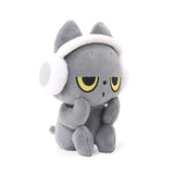 This officially licensed 6-inch Hakongee grey cat plush made by WSL features a grumpy expression and soft white plush headphones