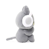 This officially licensed 6-inch Hakongee grey cat plush made by WSL features a grumpy expression and soft white plush headphones