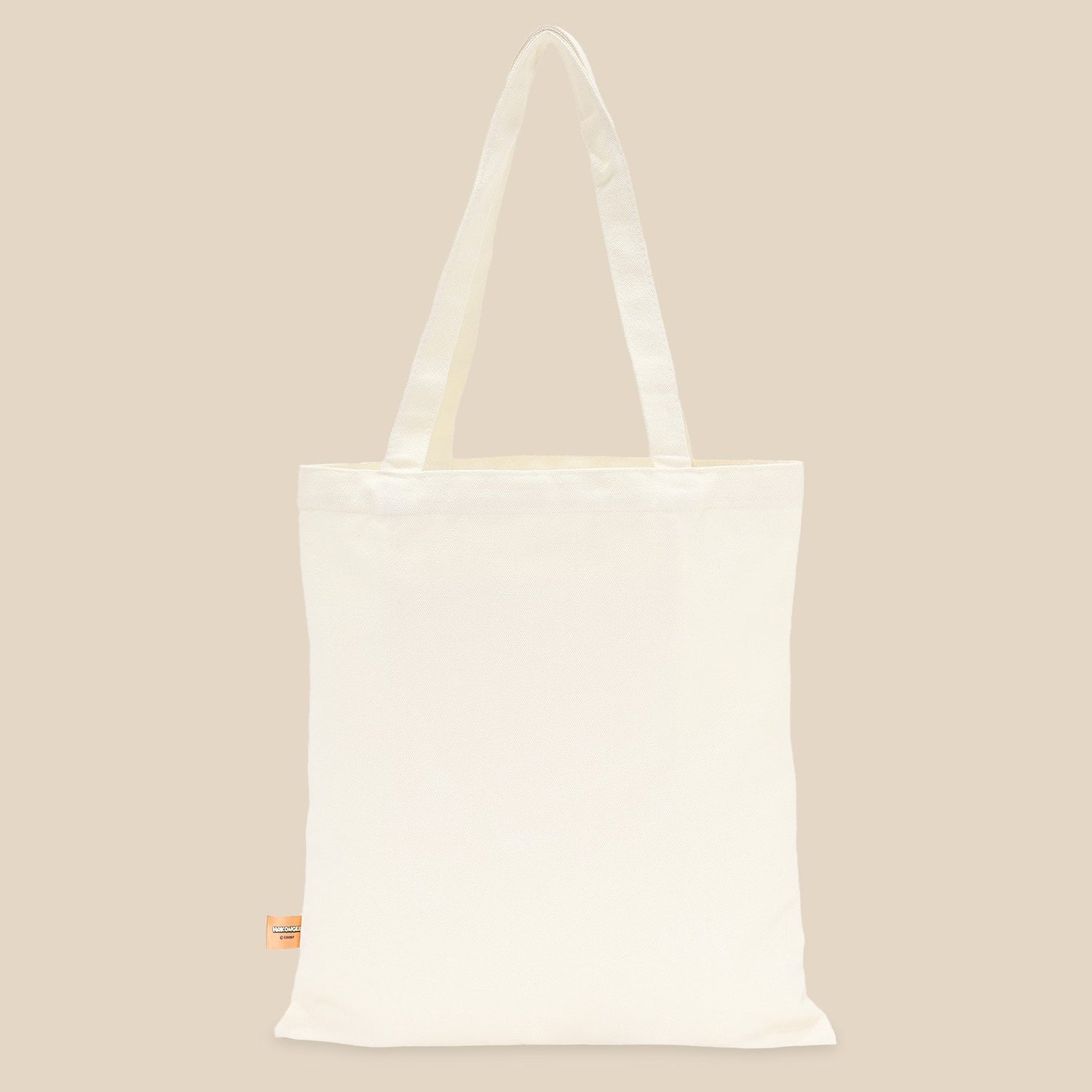 Natural tote bag on a beige background