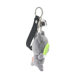 This officially licensed Hakongee plush keychain by WSL features the grey cat holding colorful glow sticks with a "TGIF" charm
