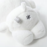 An officially licensed Sanrio Hello Kitty, Dear Daniel, My Melody, Cinnamoroll, Kuromi, Pompompurin, Pochacco, Chococat, and Hangyodon plush dolls each dressed in their iconic outfits in monochrom white and gray color