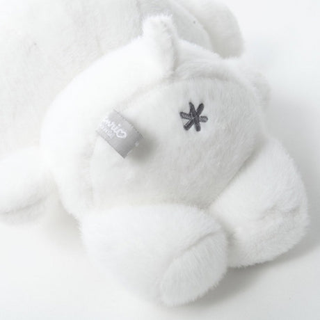 An officially licensed Sanrio Hello Kitty, Dear Daniel, My Melody, Cinnamoroll, Kuromi, Pompompurin, Pochacco, Chococat, and Hangyodon plush dolls each dressed in their iconic outfits in monochrom white and gray color
