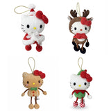 Official licensed Hello Kitty Santa Claus, Gingerbread, Elf and Reindeer Christmas ornament plush brown antlers holiday tree decoration kawaii Sanrio collectible
