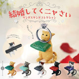 Officially licensed Little Buddy cat ring stand figures featuring tiny cat figures presenting a cushion ring holder