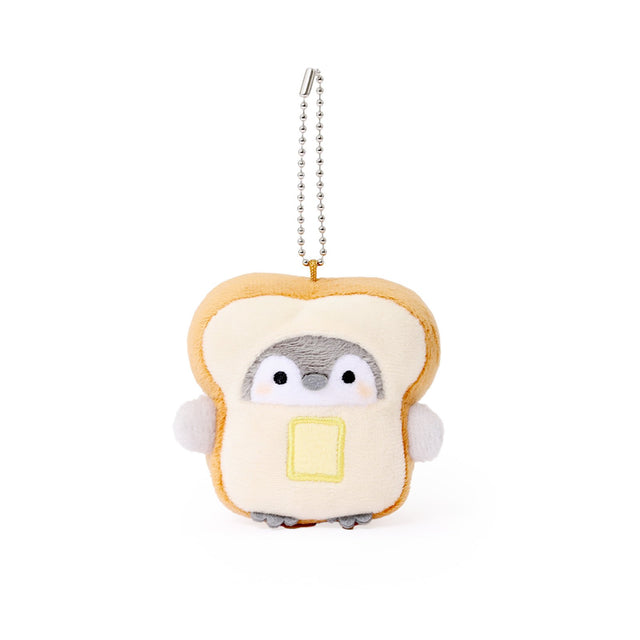 Official Licensed, Koupen Chan Toast plush keychain 3 inches cute penguin dressed as golden toast slice with yellow butter pat ball chain kawaii charm