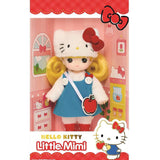 Premium Little Mimi x Sanrio Hello Kitty Doll Play Set for kids and adult collectors. Featuring a Little Mimi doll in a classic blue overall dress and a white Hello Kitty plush hat, this limited-edition collaboration is a perfect nostalgic gift and room decor piece for Y2K Sanrio fans and kidult hobbyists.
