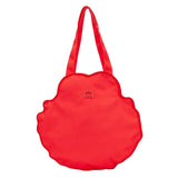 Officially licensed Sesame Street Elmo face shaped large red tote bag made of soft canvas fabric with large embroidered eyes and a wide smiling mouth