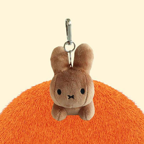 Warm Brown Miffy Rabbit plush keychain featuring a soft texture and simple design. This earth-toned nostalgic accessory provides tactile healing and emotional security for the 25-45 kidult generation . Perfect size to attach to your backpack, bag, purse, car, or pants