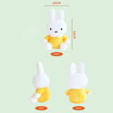 Officially licensed by Miffy yellow sitting Plush on a white background. Approx. 13"( 25xm) height. She's perfect for displaying,  decoration or gift to Miffy fans of all ages.