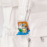 Officially licensed Miffy and Friends acrylic diorama set featuring pop-out characters like Miffy and Boris Bear, colorful scenery pieces, and silver ball chains for keychain use.