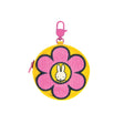 Officially licensed Miffy Flower Corduroy Coin Bag Charm features Miffy peeking out from the center of a bold pink blossom, all crafted in soft, textured corduroy with embroidered details that make the design pop