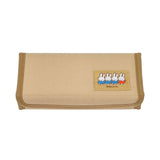 An officially licensed Miffy magnetic pencil case in beige and grey, featuring a colorful embroidered patch of Miffy characters on the front cover.