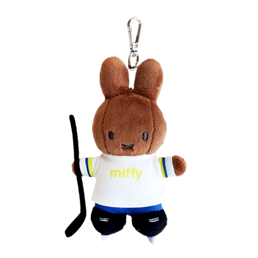 Miffy Melanie Winter Sports Hockey Mascot Plush Clip-on Keychain