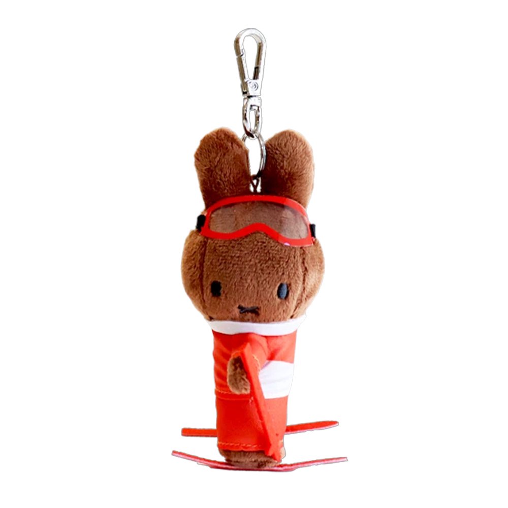 Miffy Melanie Winter Sports Skiing Mascot Plush Clip-on Keychain