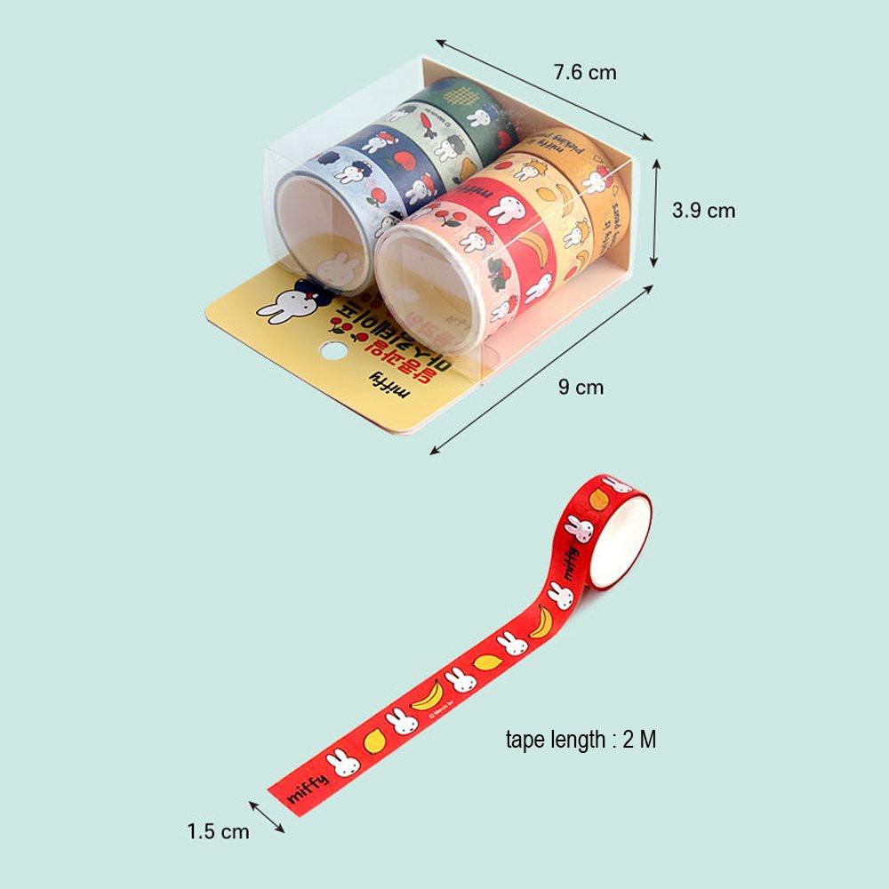 Official license Miffy washi tape featuring colorful fruit and miffy graphic . This washi tape is great for decorate diary, journal, notebook, binder, letter, card, planner, or gift wrapping. Perfect for goody bag or birthday favor !